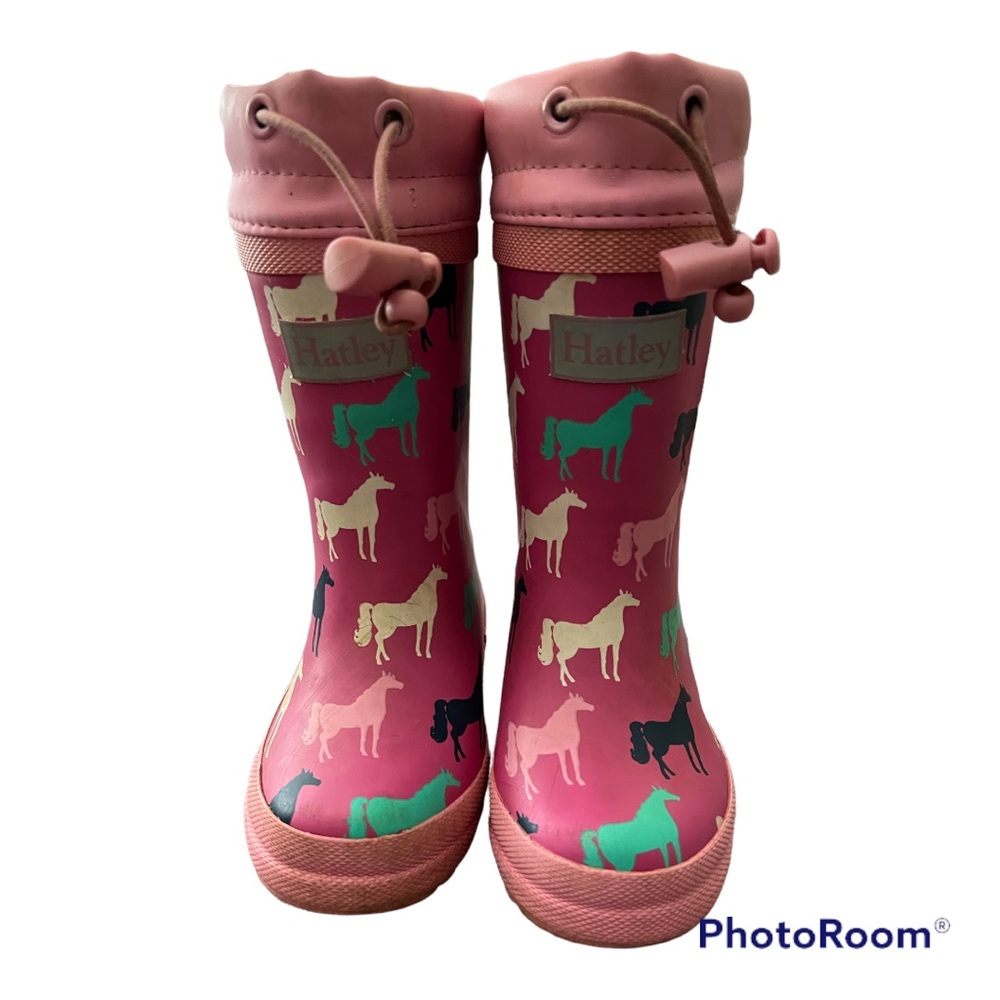 Hatley Kids' Lined Pink Horse Rain Boots